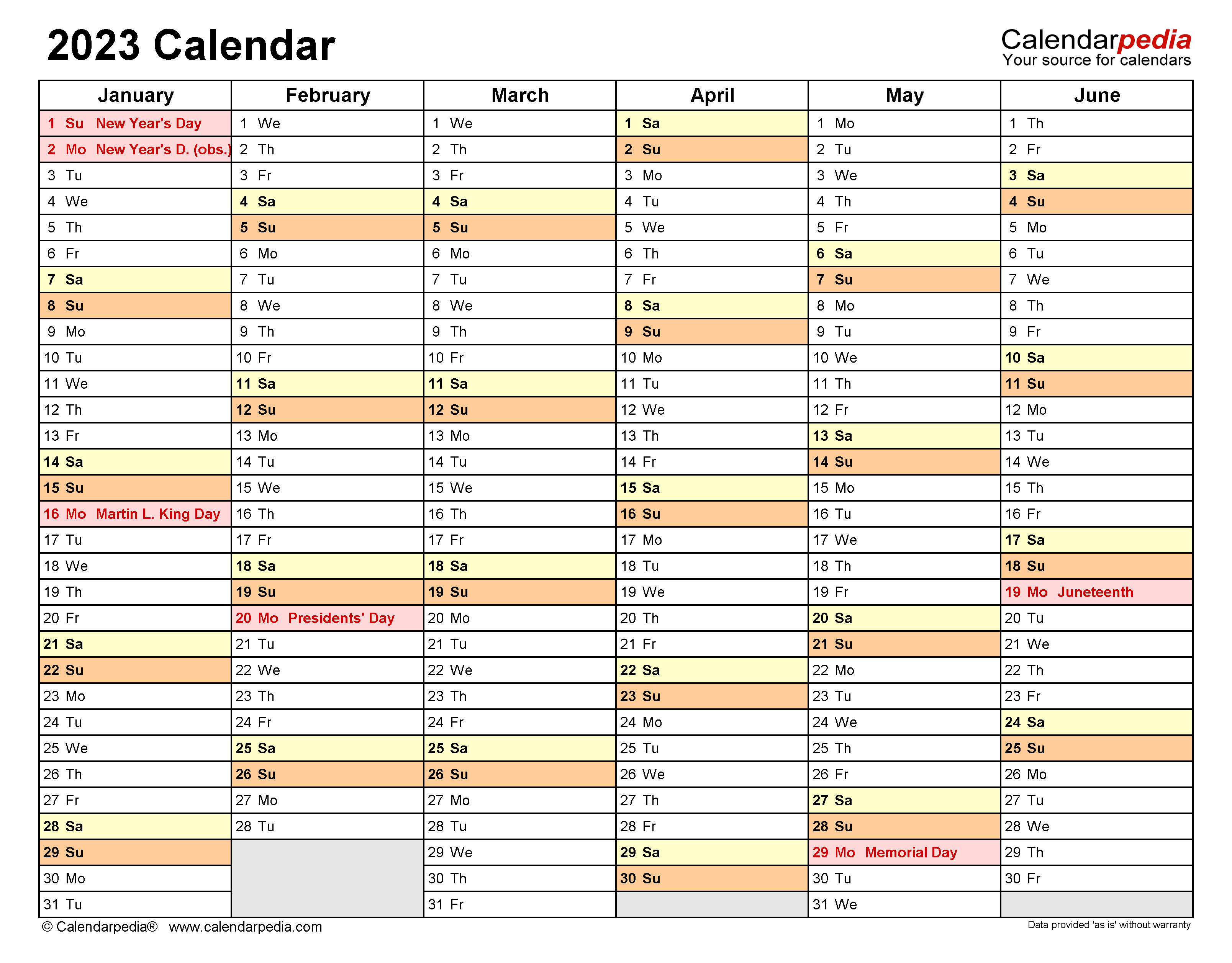 2023 Calendar Free Printable Microsoft Excel Templates - Ariaja.com