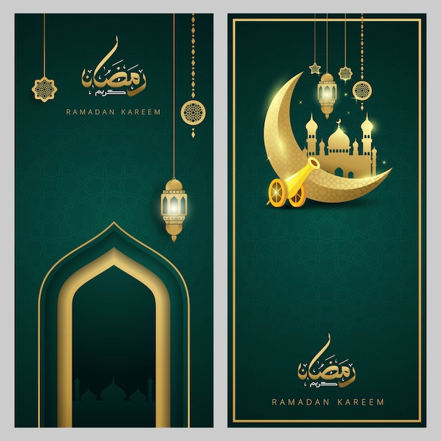 Premium Vector | Ramadan kareem islamic greeting card