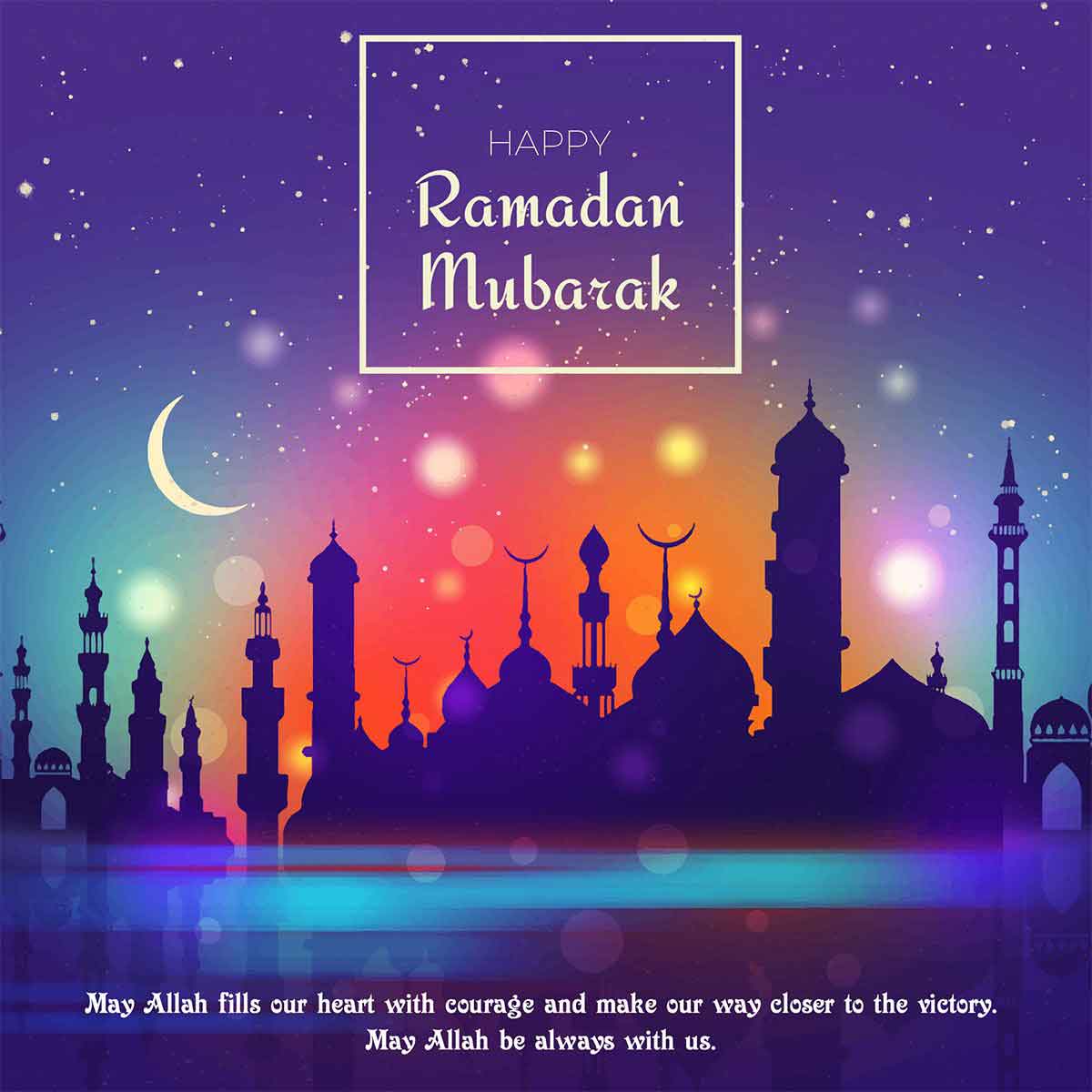 Gambar Desain Ucapan Ramadan Mubarak Gratis Unduh PSD Template