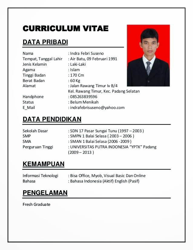 Cara Membuat Curriculum Vitae Hotel - Riset