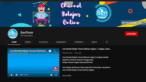 Hebat! Channel Youtube Belajar Bahasa Inggris Orang Indonesia Terpecaya