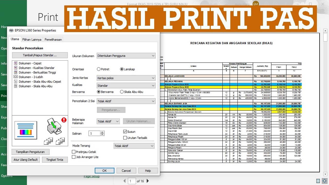 Cara Print Excel Agar Tidak Kecil dan Tidak Terpotong (TERBARU) - YouTube