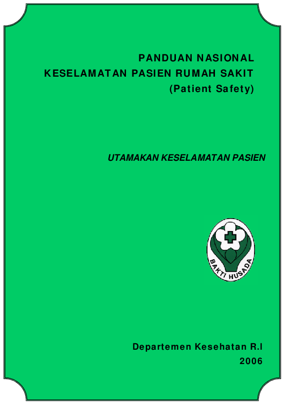 (PDF) UTAMAKAN KESELAMATAN PASIEN PANDUAN NASIONAL KESELAMATAN PASIEN