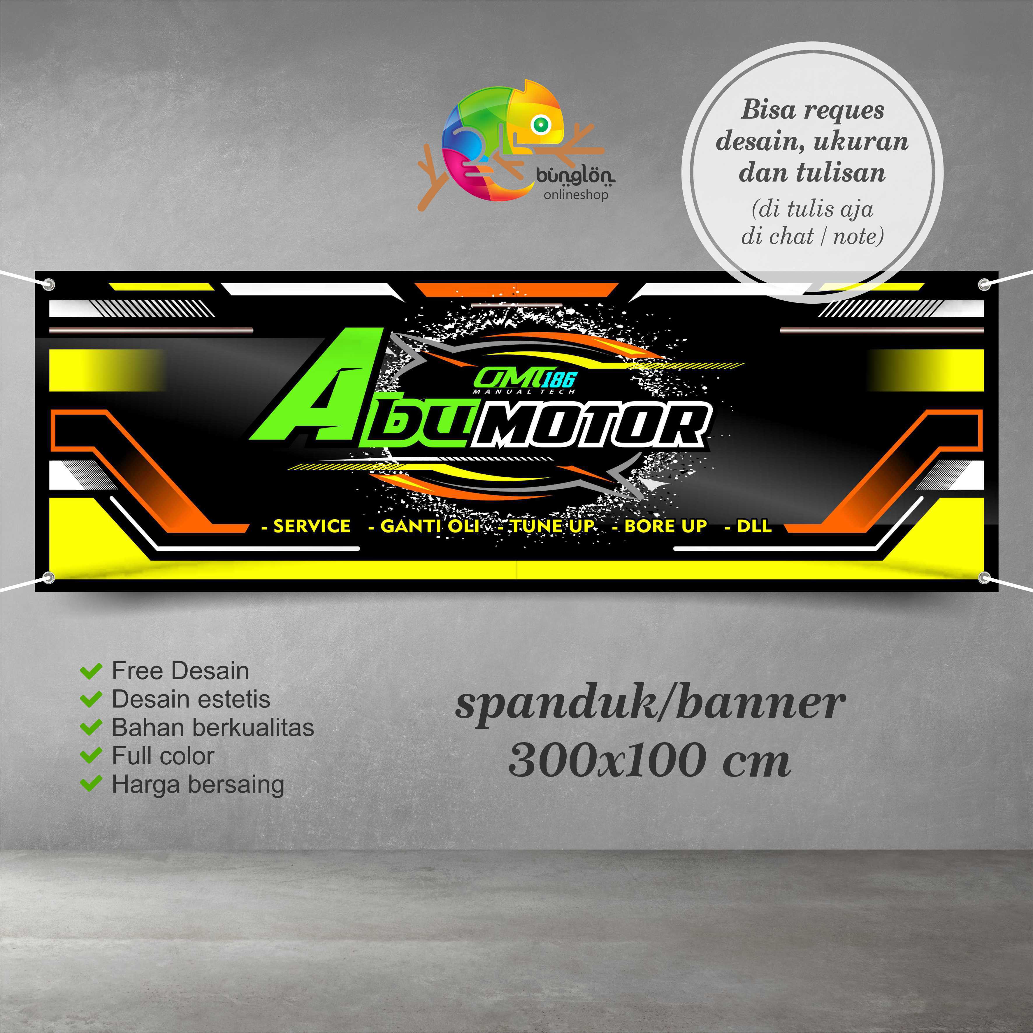 Size 300x100 Cm, Spanduk Banner Bengkel Racing Keren Murah | Lazada