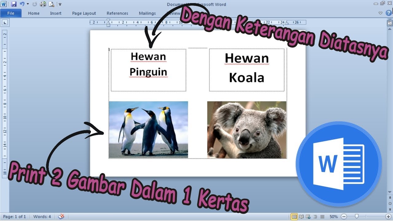 Cara Print 2 Foto/Gambar Dalam 1 Kertas di Word Dengan Menambahkan