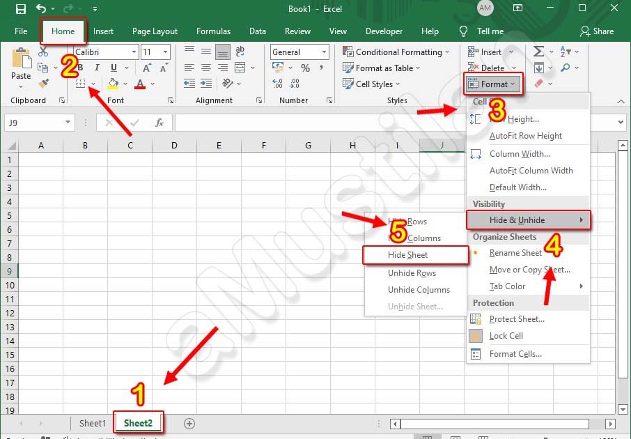 Cara Menyembunyikan Sheet di Excel - aMustilan