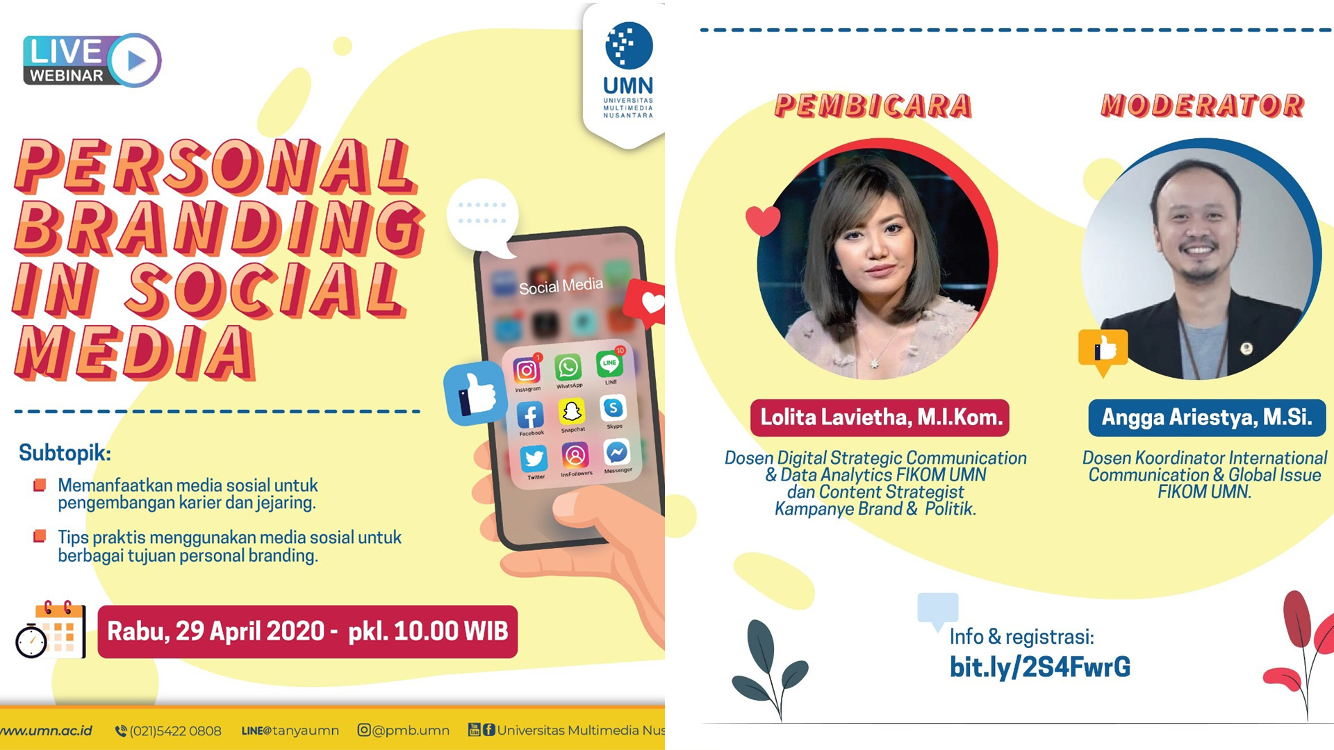 FIKOM UMN Gelar Webinar Pelajari Dasar Personal Branding Lewat Media