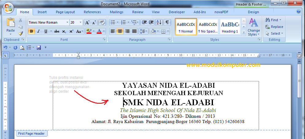 Cara membuat surat resmi di microsoft word 2007 - billsapje