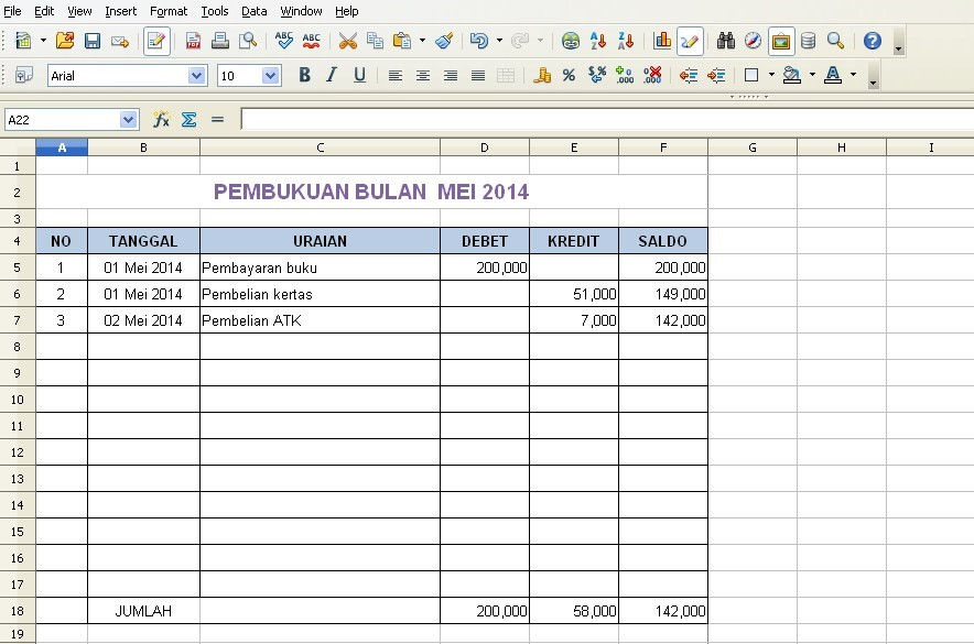 Contoh Laporan Keuangan Excel