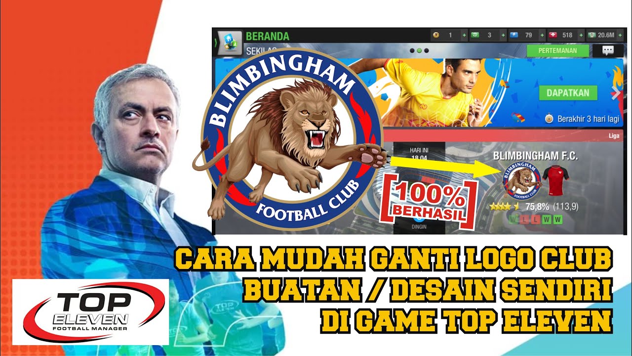 CARA MUDAH GANTI LOGO CLUB, BUATAN / DESAIN SENDIRI DI GAME TOP ELEVEN