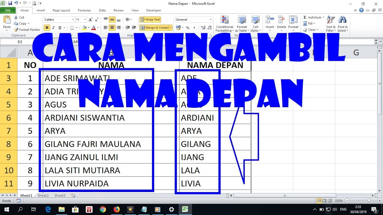 Cara Menyingkat Nama Orang – Ujian