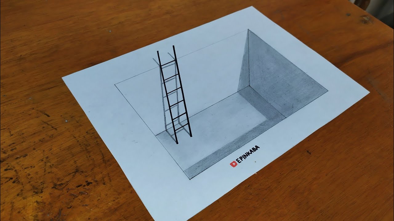 Cara membuat gambar 3D di kertas dengan pensil