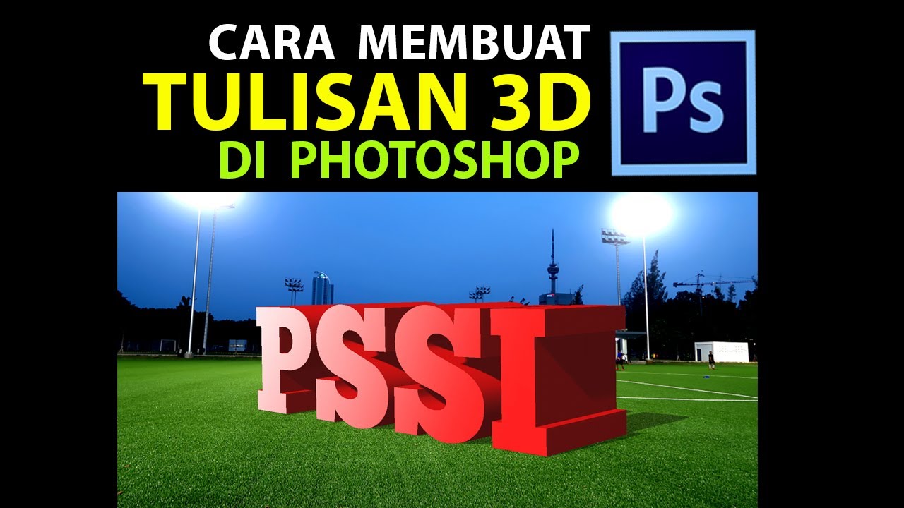 Cara membuat tulisan 3D di Photoshop - YouTube