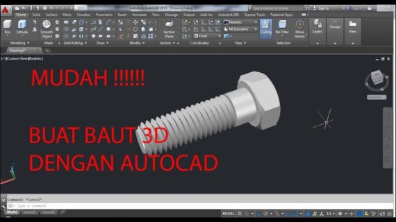 Simak! Cara Membuat Gambar Baut 3d Di Autocad Terpecaya