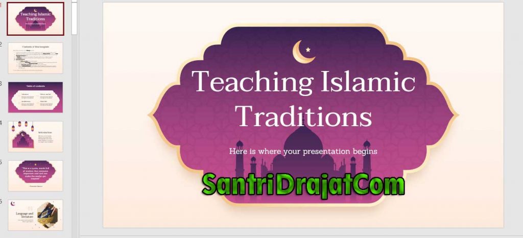 Download Template PPT Gratis Agama Islam - Santri Drajat